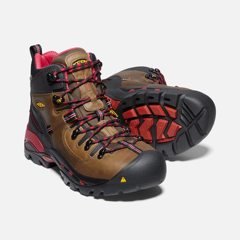 Keen Trekking Bot Erkek Kahverengi/Siyah - Pittsburgh 6\" (Steel Toe) - Türkiye XKZC37904